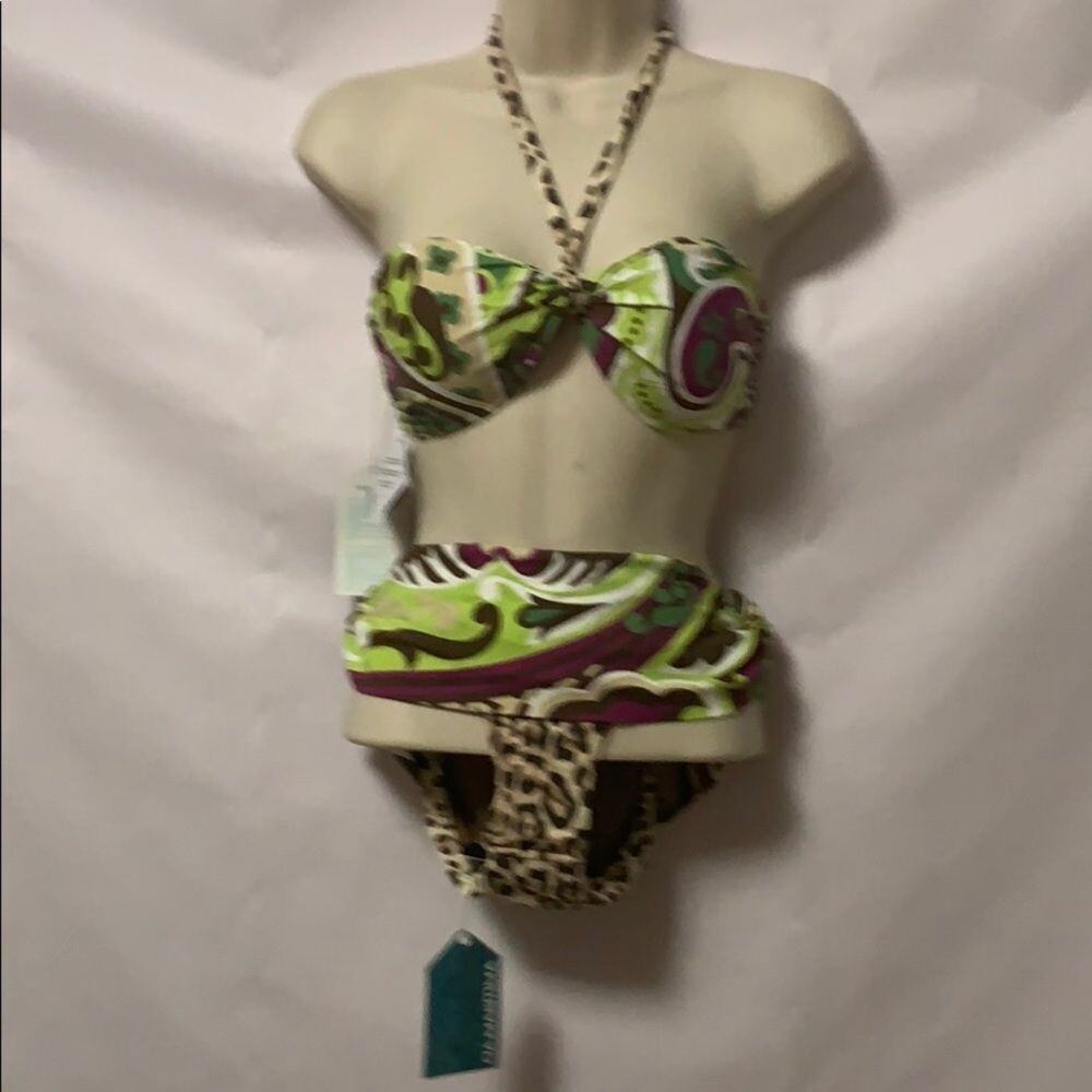 NWT CIA.MARITIMA‎ 2 PIECE FLORAL SWIMSUIT SIZE G L 42